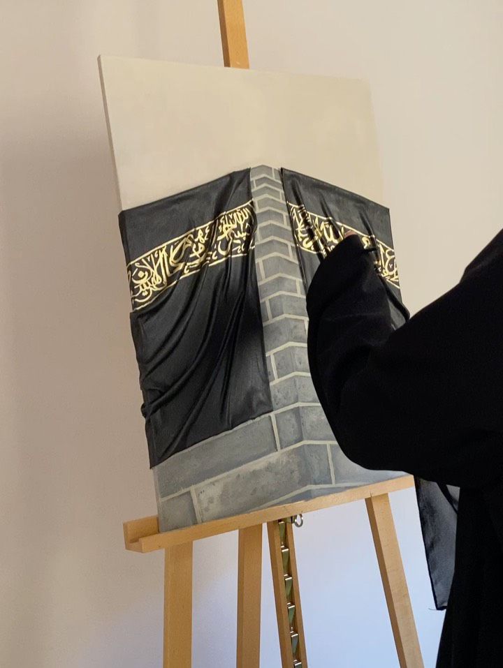 Kaaba en Relief – Tableau 3D Texturé avec Tissu et Pierre Effet Réaliste — vue 2