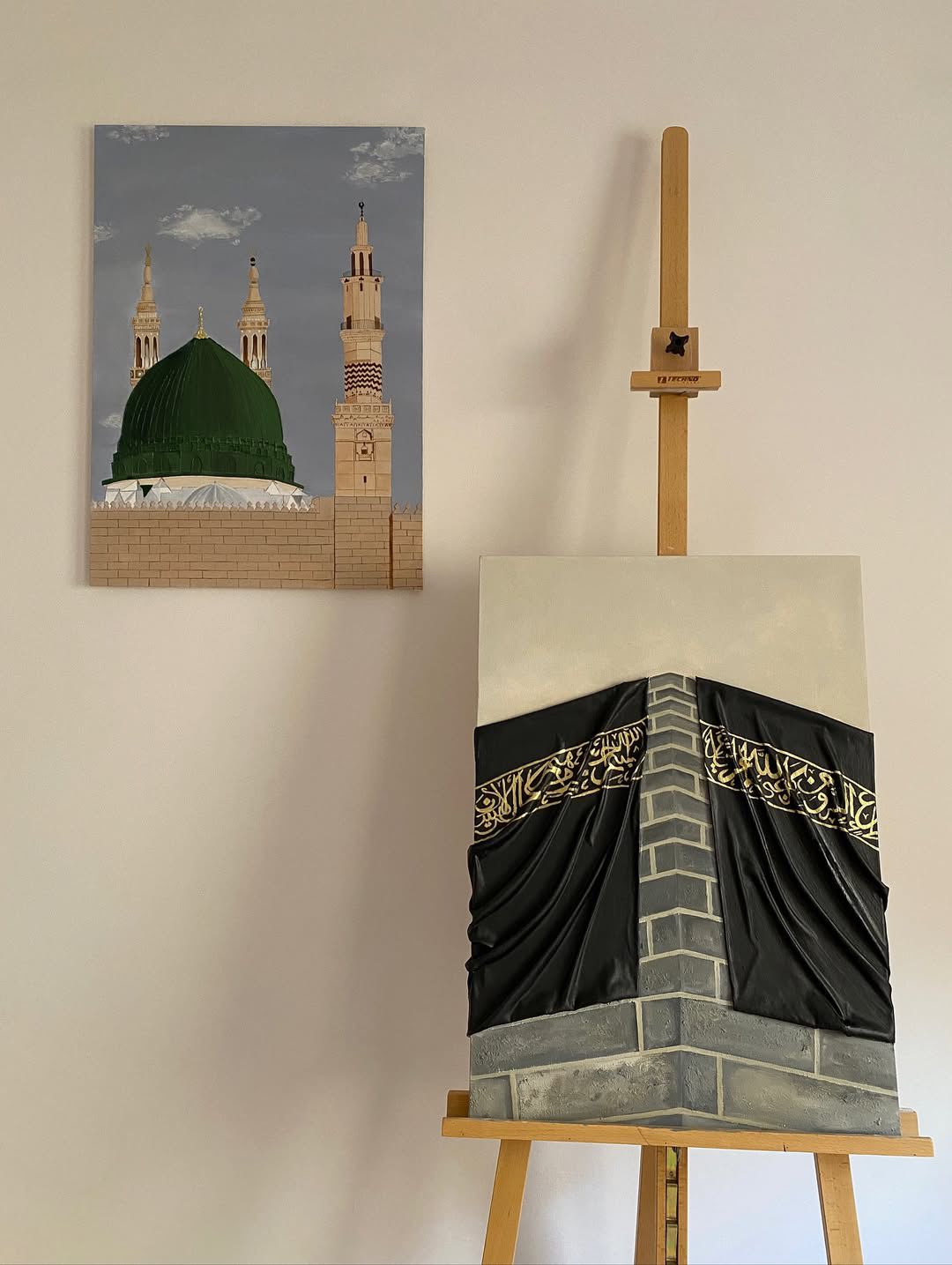 Kaaba en Relief – Tableau 3D Texturé avec Tissu et Pierre Effet Réaliste — vue 3